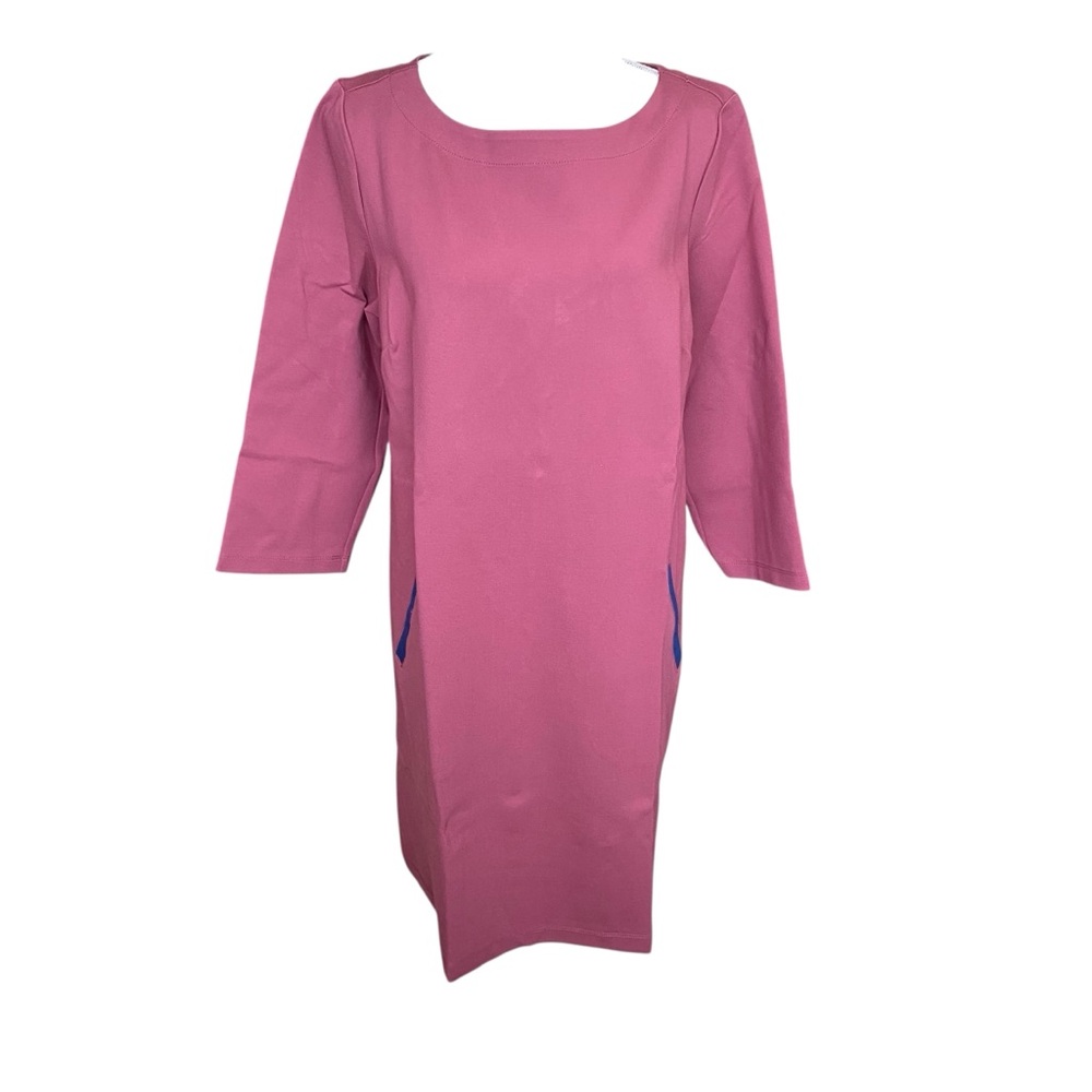 Betabrand Long Sleeve Dress in Mauve and Blue - Picture 2 of 4